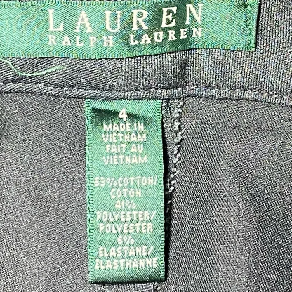 Lauren Ralph Lauren Sz 4 Womens Pencil Mini Skirt Gray Stretch Denim Zip Pockets